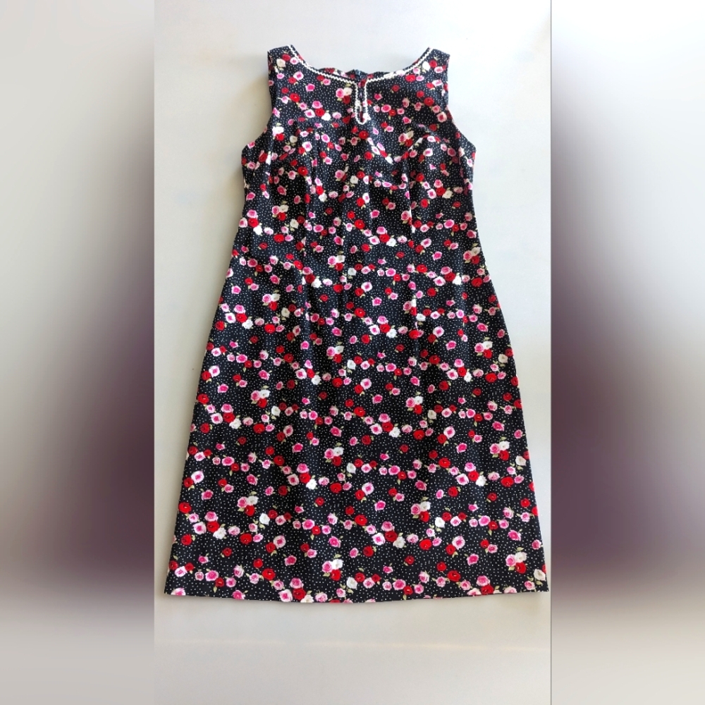 CDC Petites Women's Floral Design Sleeveless Crew Neck Dress. Vintage. Size 4